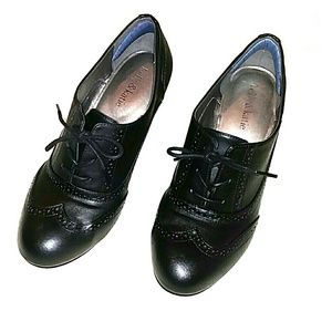 Kelly and Kate black oxford high heels, size 8 1/2
